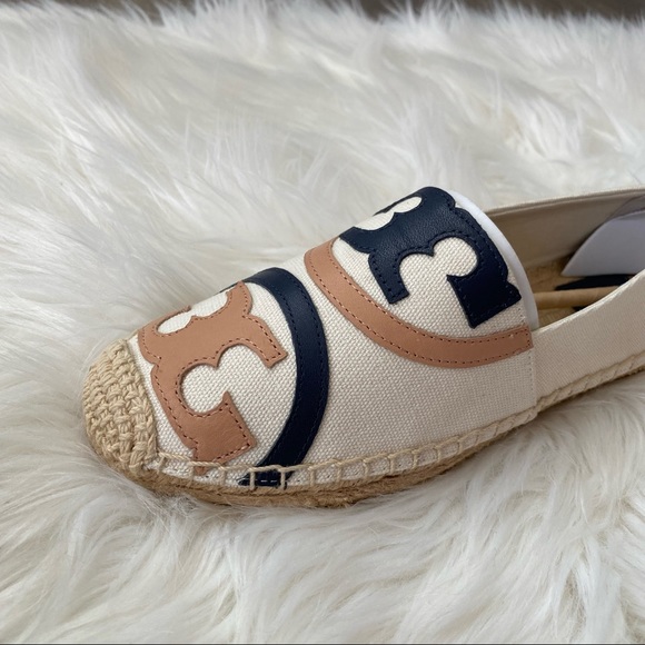 NEW Tory Burch Poppy Canvas Espadrille size 7.5 - Picture 3 of 9